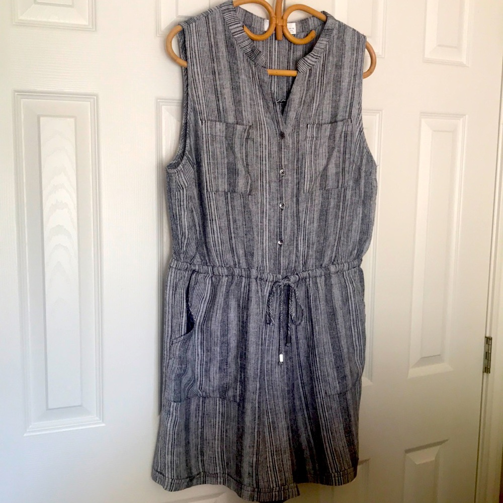 Linen/Rayon Drawstring Romper